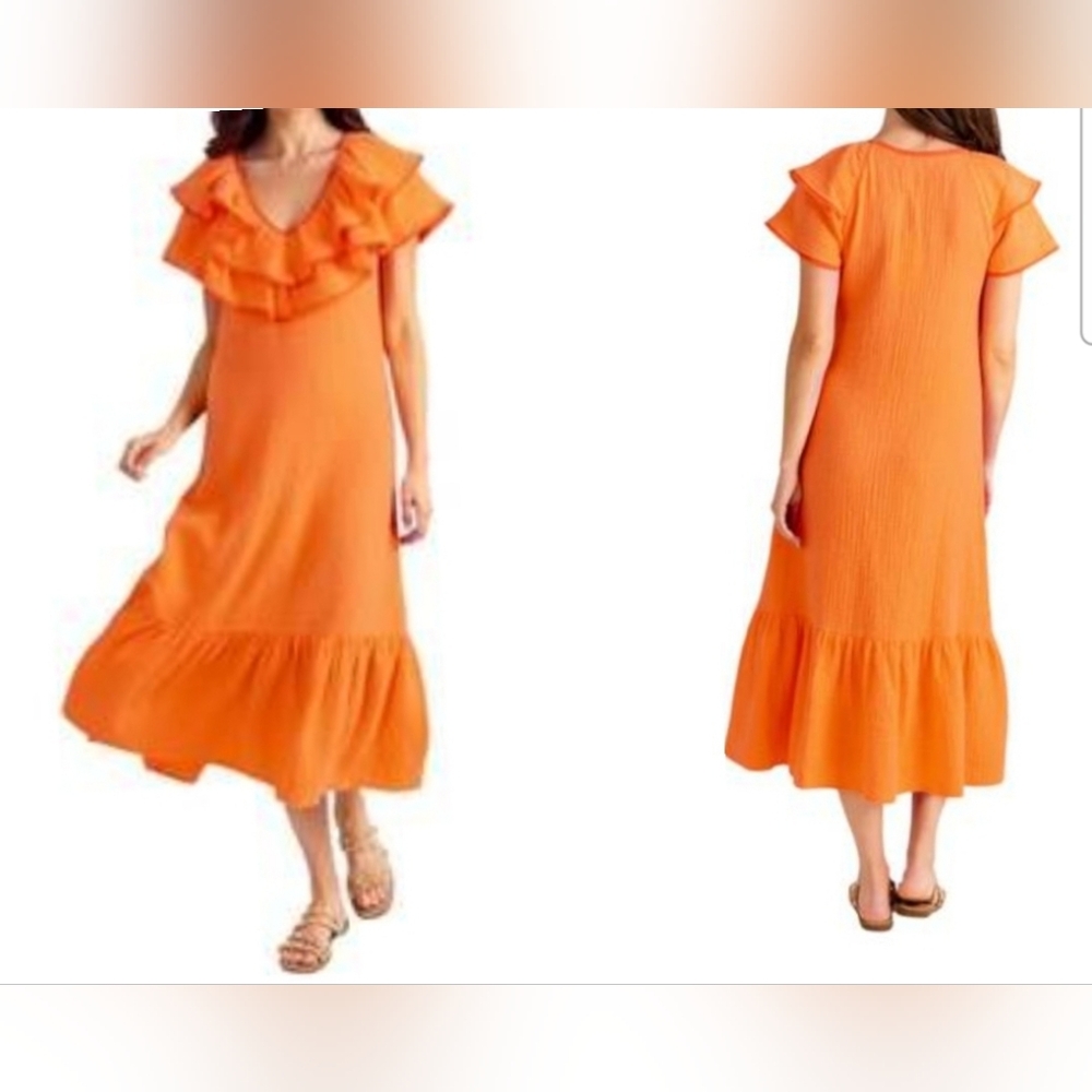 NEW S'EDGE anna dress in guava orange SZ S